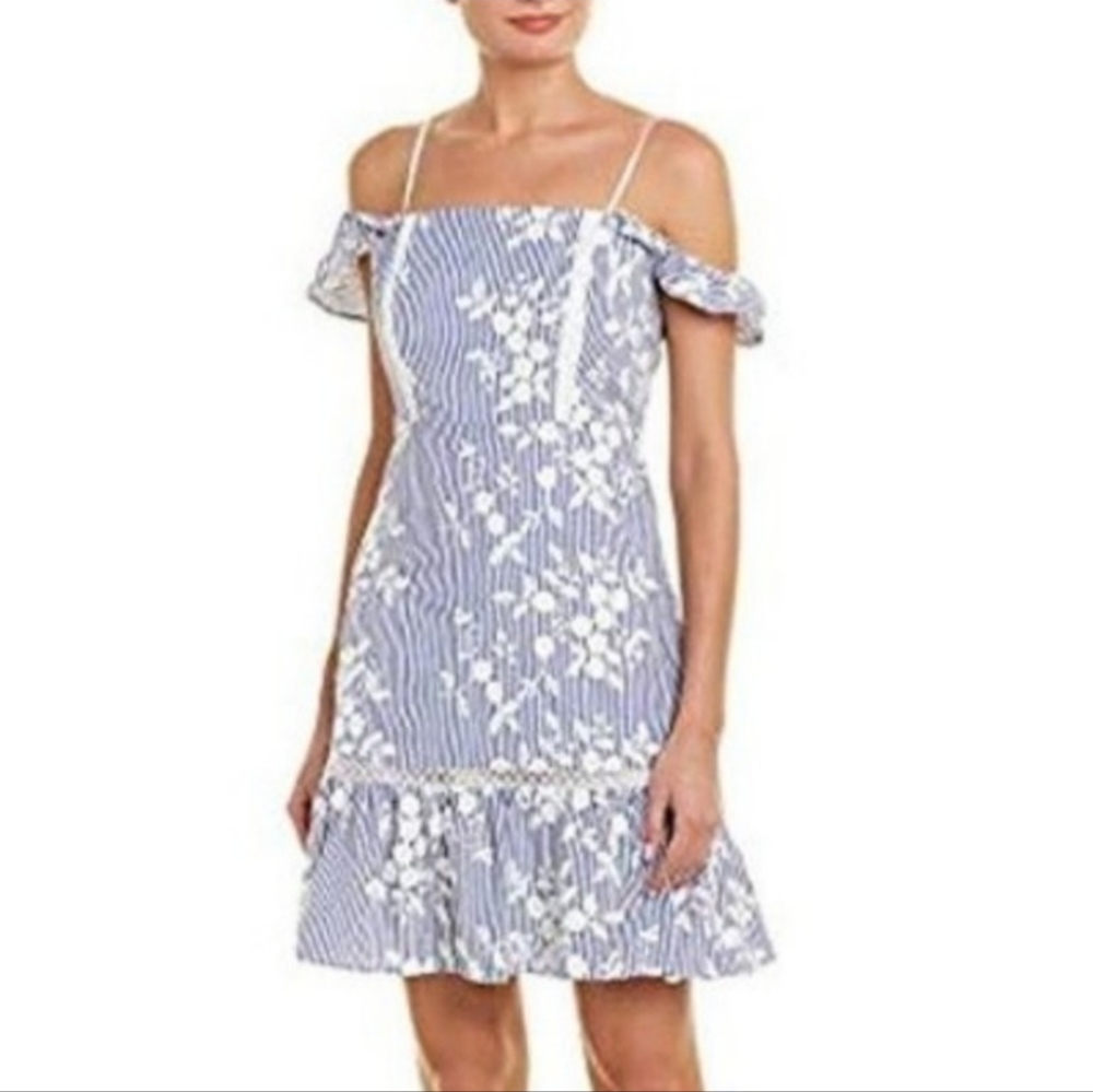 Sam Edelman embroidery denim stripe dress sz 12 NWT *D7 - Picture 8 of 8